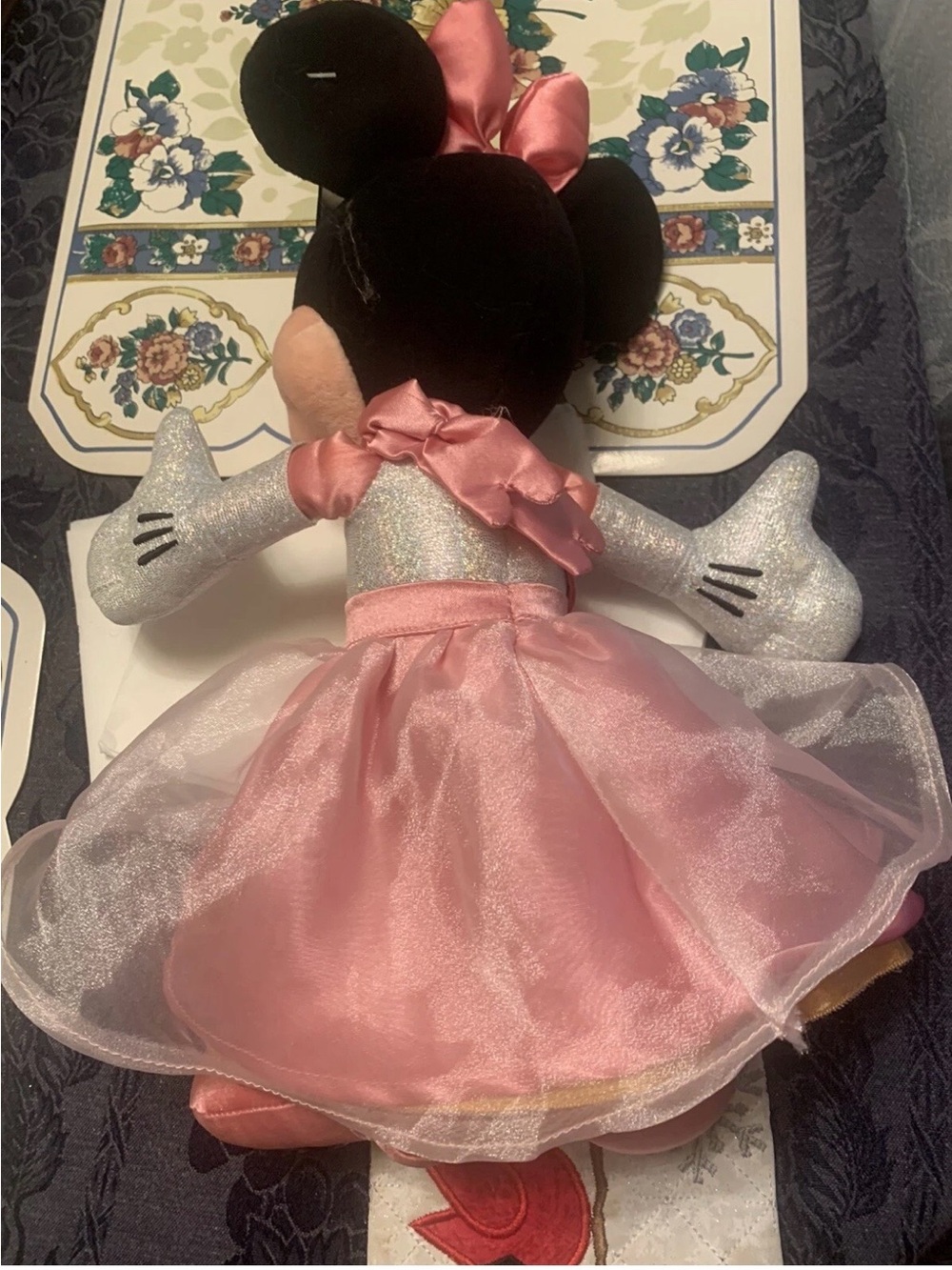 Disney Minnie Mouse Pink and Silver Dress Plush